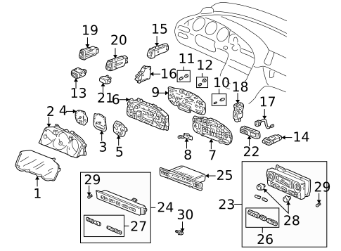 Cluster & Switches for 2003 Acura CL #0