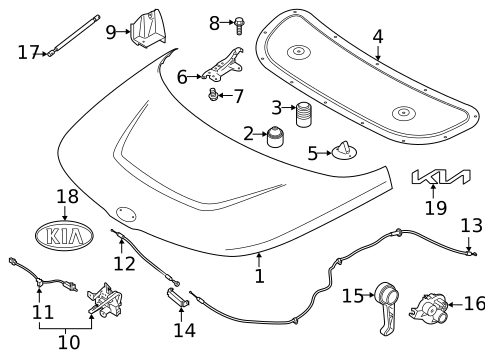 Exterior Trim - Hood for 2023 Kia Soul #0