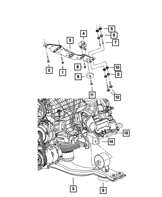 6508624AA - 3.6L Gas; Engine: Hex Head Bolt And Washer, Mounting for Mopar Image image