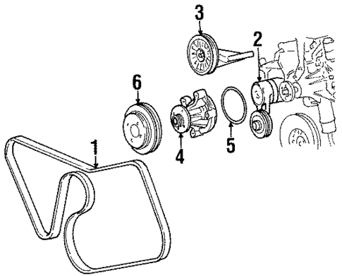 Belts & Pulleys for 1998 Ford Mustang #0