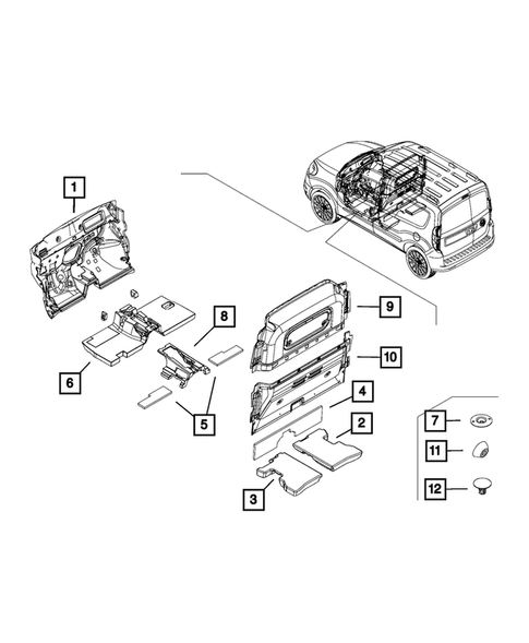 Carpets, Floor Mats, Load Floor, and Silencers for 2015 Ram ProMaster City #0