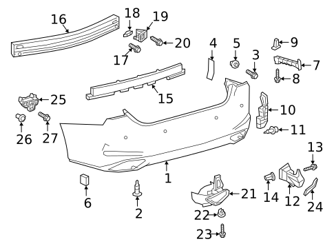 Bumper & Components - Rear for 2025 Lexus ES350 #1