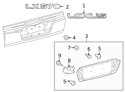 Exterior Trim - Tail Gate for 2011 Lexus LX570 #0