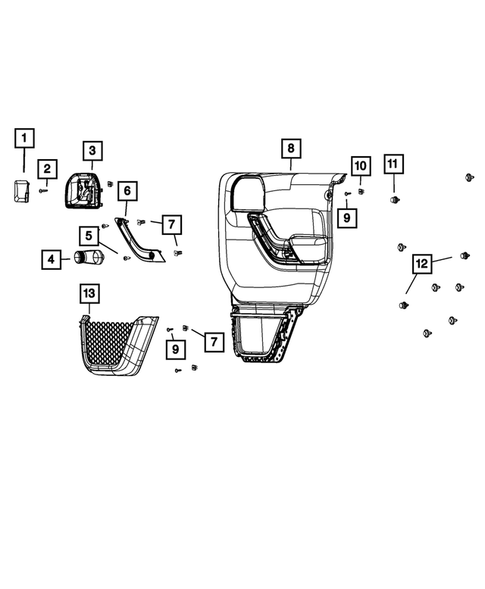 Door Trim Panels-Front and Rear for 2016 Jeep Wrangler #1