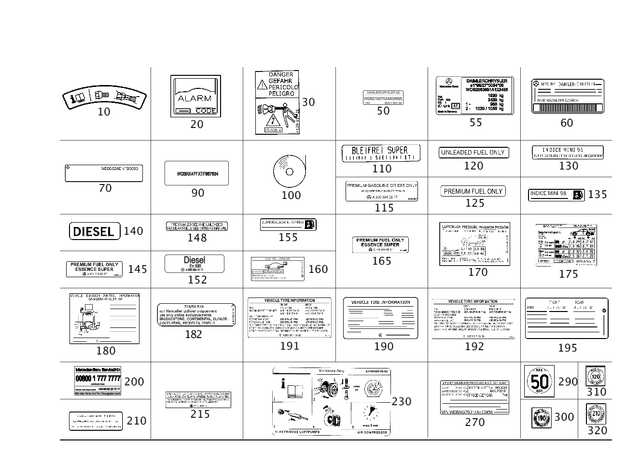 170817282026 - Tools and Accessories: Identification Plate for Mercedes-Benz: 180C, 600SL, C230, C240, C280, C32 AMG, C320, C350, C55 AMG, CL500, CL55 AMG, CLK320, CLK350, CLK430, CLK500, CLK55 AMG, CLK550, CLK63 AMG, E320, E430, E500, E55 AMG, S430, S55 AMG, SL320, SL500, SL55 AMG, SL550, SL600, SL63 AMG, SL65 AMG, SLK230, SLK280, SLK300, SLK320 Image image