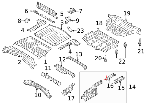 Rear Floor & Rails for 2017 Nissan LEAF #0