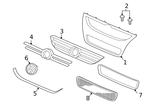 Grille & Components for 2010 Volkswagen Touareg #0