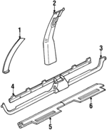 25641614 - Body: Windshield Pillar Trim for Cadillac: Seville Image