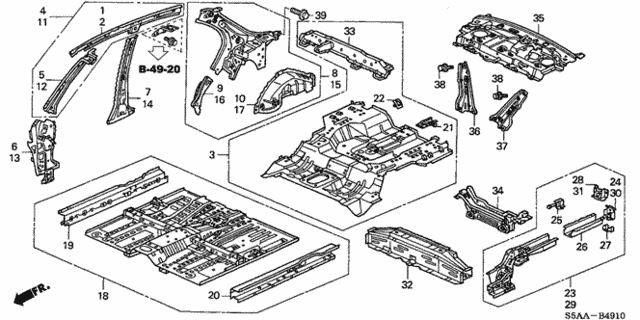 Inner Panel - Floor Panels (1) for 2004 Honda Civic #0