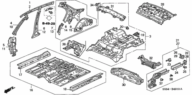 Floor - Inner Panel for 2005 Honda Civic #0