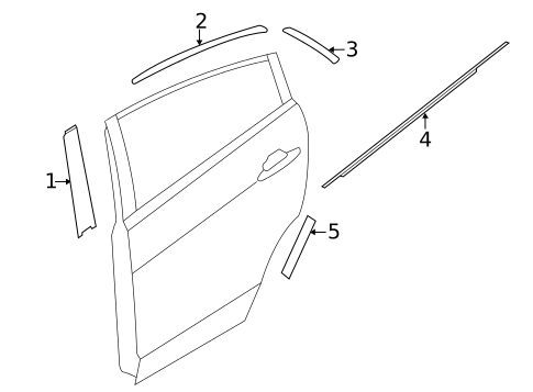 Exterior Trim - Rear Door for 2020 Kia Rio #0