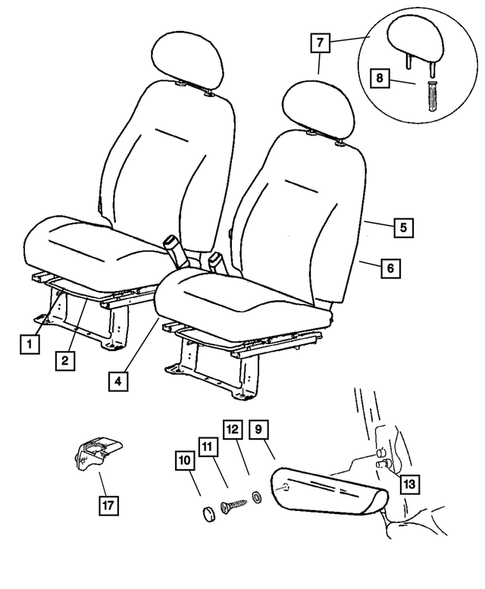 Front Seats and Attaching Parts for 2004 Chrysler PT Cruiser #4