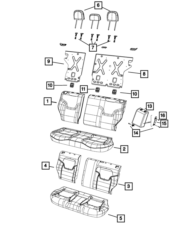 6SG70U00AA - : Rear Seat Back Cover, Left for Mopar Image