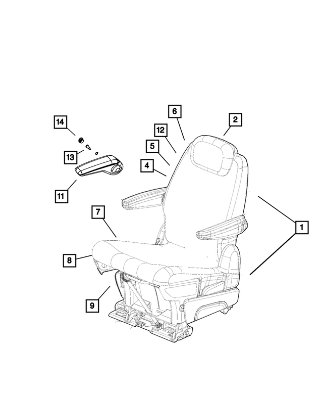 1HV171D5AA - Interior Trim: Rear Seat Cushion Cover for Mopar Image