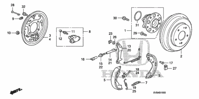 Rear Brake (Drum) for 2010 Honda Civic #0