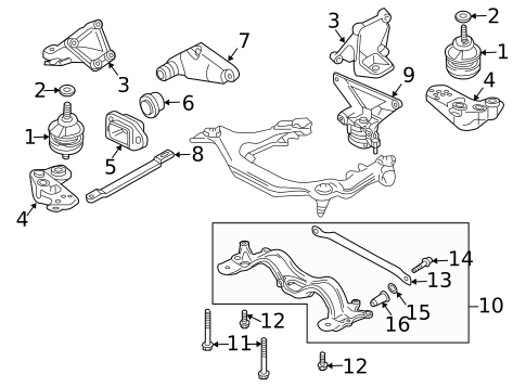 Engine & Trans Mounting for 2005 Audi A4 #0