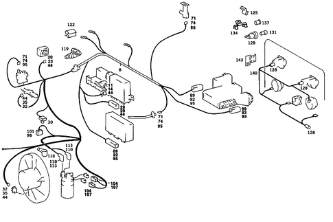 Addit. Cable Harness for Air Condit. , Auto. Air Condit. , Heatg. Control Lightg for 1985 Mercedes-Benz 380SL #1