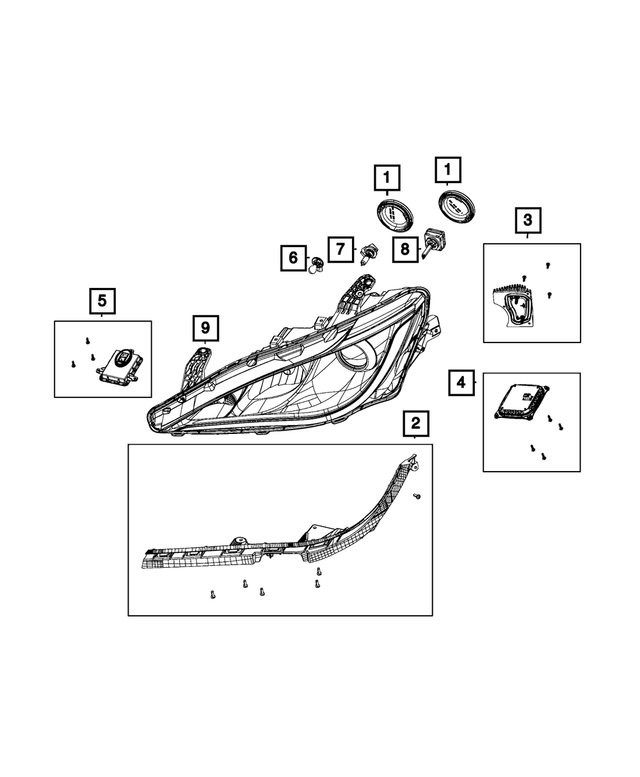 68329858AB - Electrical: Led Headlamp Ecu Kit, Right for Mopar Image image