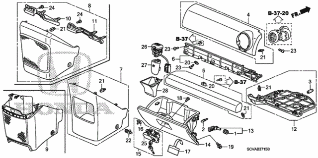 Instrument Panel Garnish (Passenger Side) for 2007 Honda Element #0