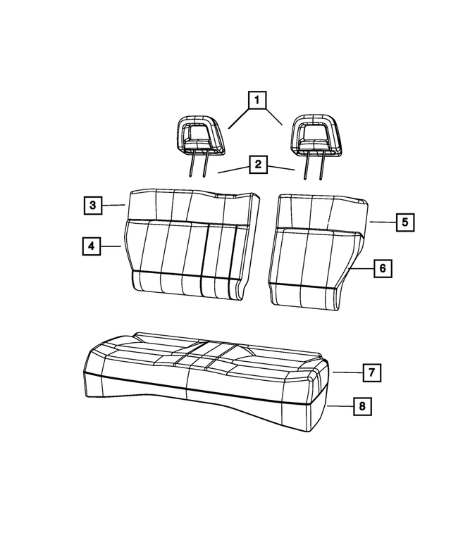 1TG16XDVAA - Interior Trim: Rear Seat Back Cover for Mopar Image
