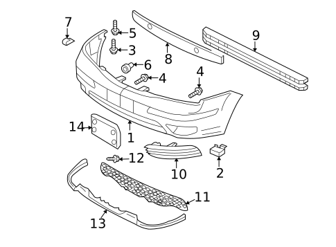 Bumper & Components - Front for 2005 Ford Focus #0