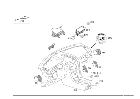 Instrument Panel and Gloves Compartment Box with Passenger Air Bag for 2011 Mercedes-Benz SLK300 #0