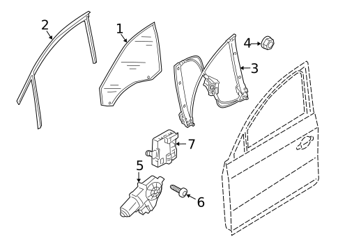 Glass - Front Door for 2019 Audi SQ5 #0