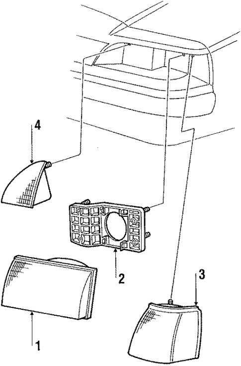 Headlamp Components for 1987 Mercury Cougar #0