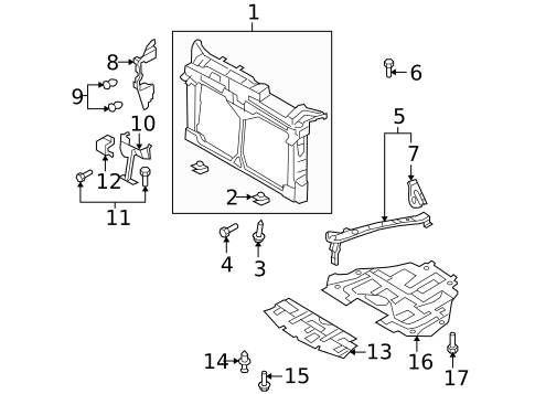 Radiator Support for 2009 Mazda 6 #0