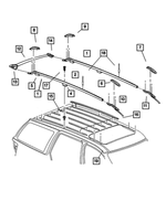 55136849AB - Body Sheet Metal Except Doors: Luggage Rack Side Rail, Left for Mopar Image