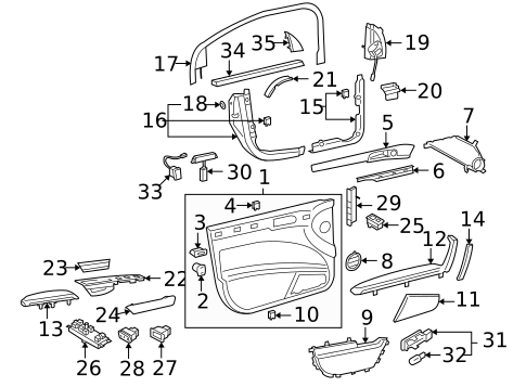 Interior Trim - Front Door for 2004 Volkswagen Phaeton #0