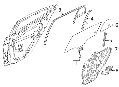 Glass - Rear Door for 2019 Hyundai Ioniq #0