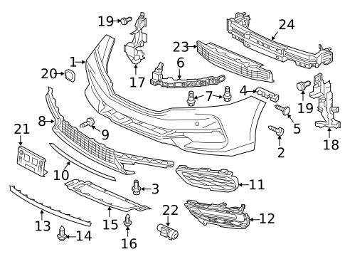 Grille & Components for 2016 Honda Accord #3