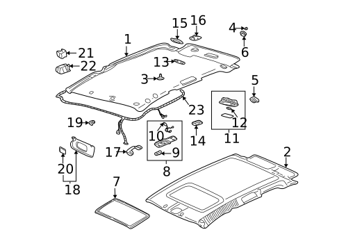 Interior Trim - Roof for 2006 Buick Rendezvous #0