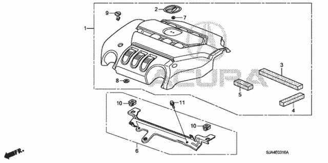 Engine Cover (2) for 2012 Acura RL #0