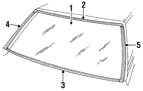 Glass - Windshield for 1990 Ford Escort #0
