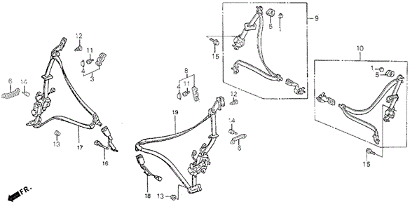 Seat Belt for 1991 Honda Prelude #0