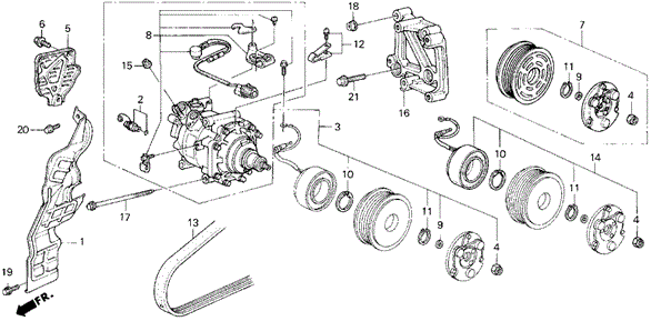 A/C Compressor (Sanden) for 1992 Honda Prelude #0