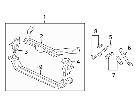 Radiator Support for 2006 Acura TL #0