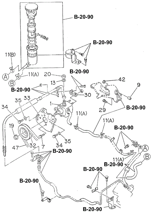 P.S. Control (Engine) (DX) for 1996 Honda Passport #0