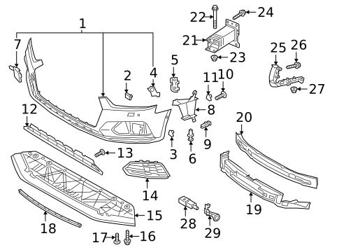 Bumper & Components - Front for 2019 Audi A5 Quattro #0