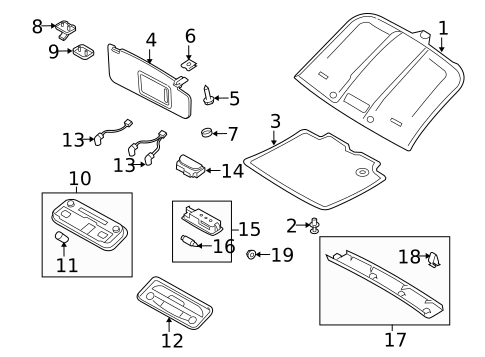 Interior Trim - Roof for 2012 Audi TT RS Quattro #0