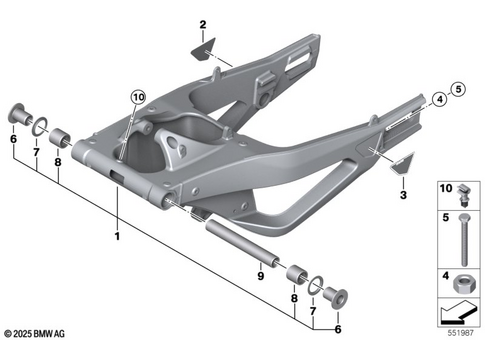 Rear Swing Arm with Bearing, Strut for 2022 BMW-Motorrad M 1000 RR #1