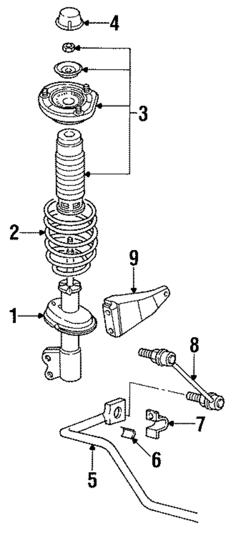 Stabilizer Bar & Components for 1993 Saturn SC2 #0