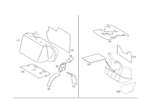 Insulation in Luggage Compartment and Rear End Pillar for 2002 Mercedes-Benz CL500 #0