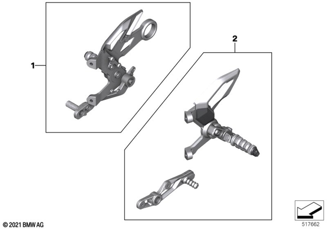 77259830210 - Design: Set, Footrest System, Right - M for BMW-Motorrad Image