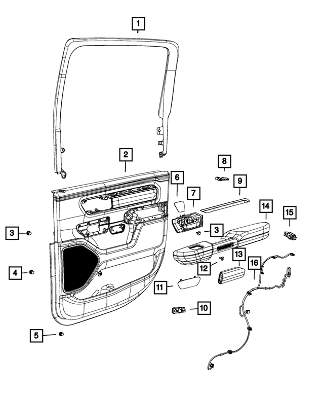 7JR921X7AA - Interior Trim: Rear Door Trim Panel, Right for Mopar Image image