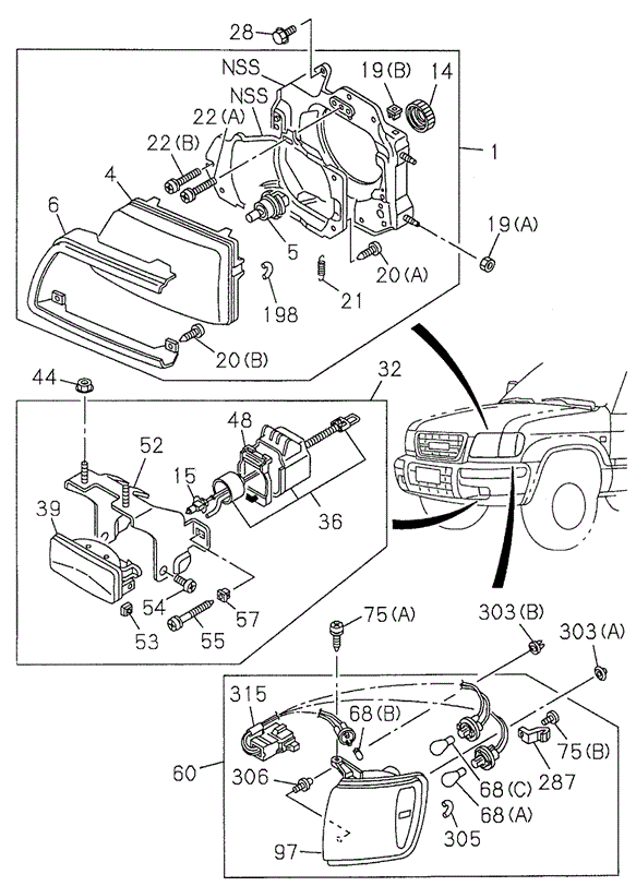 Headlight for 1998 Acura SLX #0