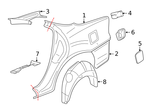Quarter Panel & Components for 2003 Chevrolet Impala #0