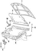 F3LY16612A - Body: Hood for Lincoln: Mark VIII Image